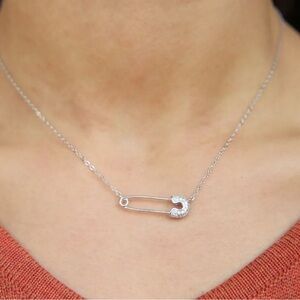 Alicia Bonnie Pin Necklace with CZ stones new